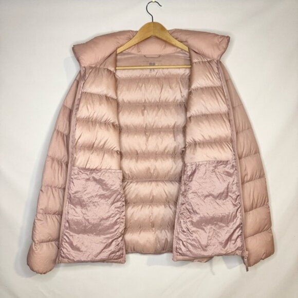 Uniqlo Women's Blush Pink Ultra Light Down Puffer Jacket Packable Size Large - Picture 6 of 8
